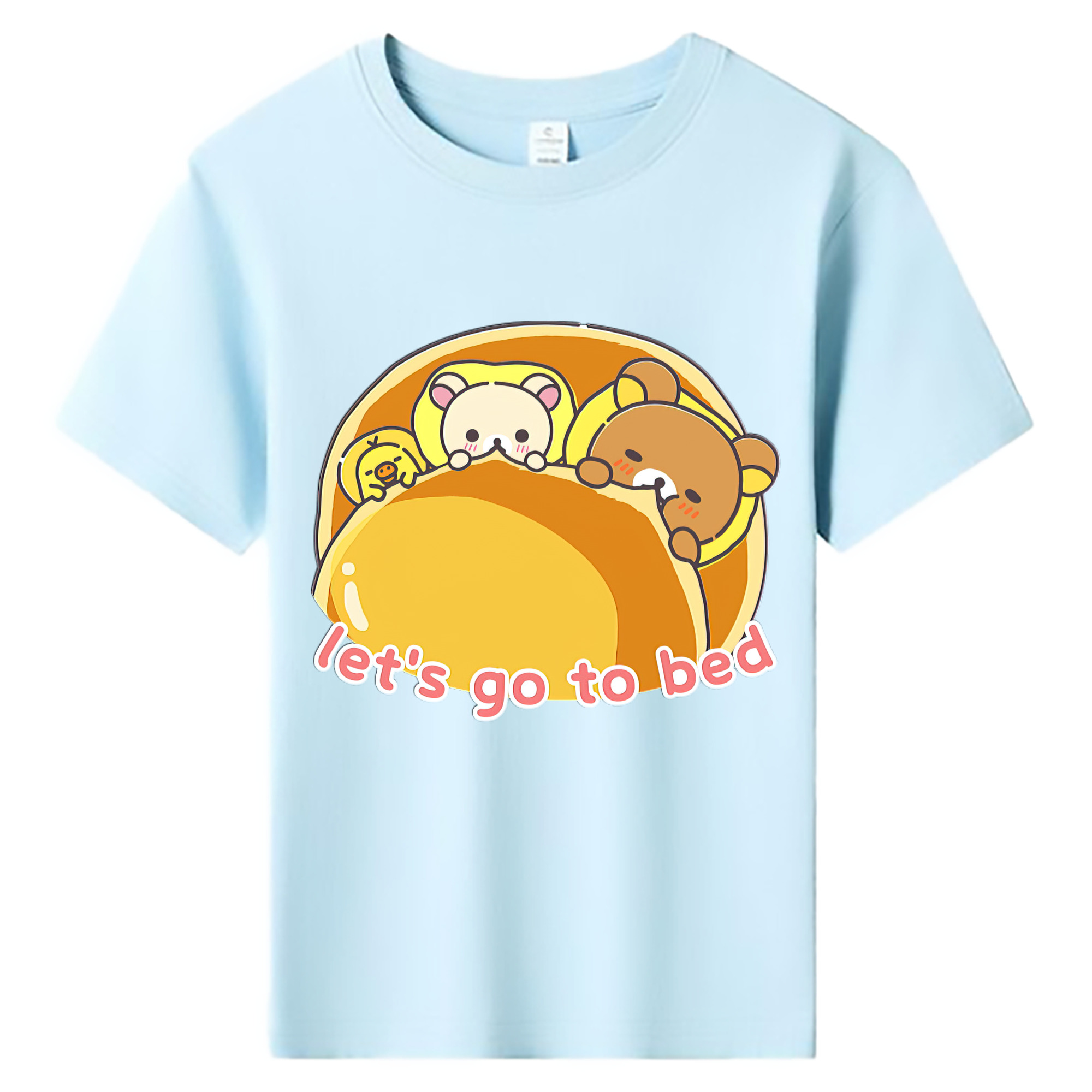 （画像用） リラックマ リラックマ キイロイトリ Rilakkuma Korilakkuma Kiiroitori 綿100％キッズTシャツ（フロントプリント）